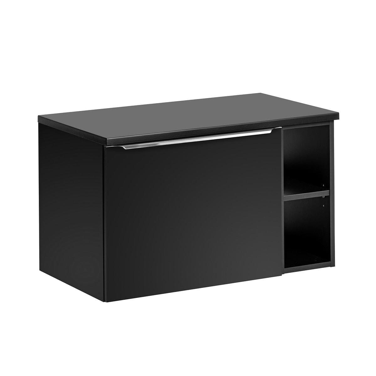 - Meuble sous-vasque 80cm 2 niches noir