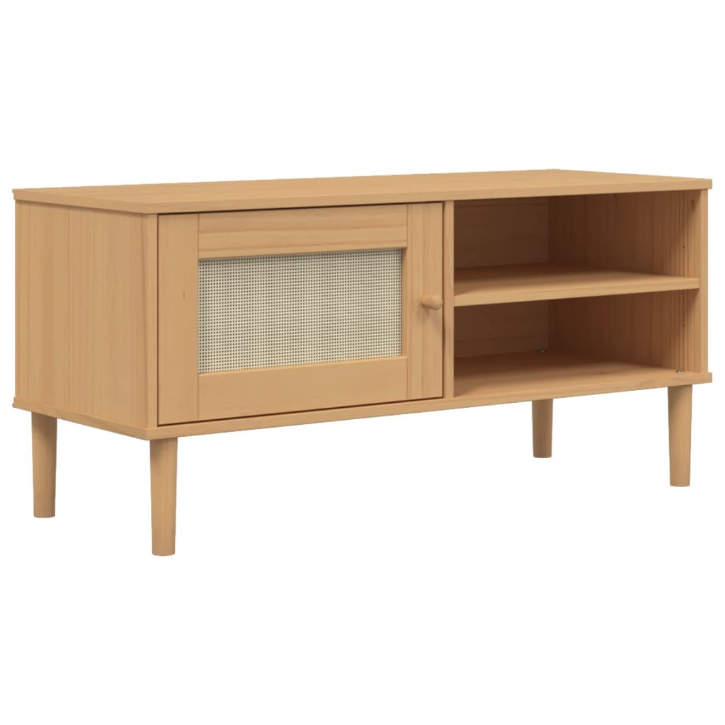 Szafka Pod Telewizor Stolik Półka Szafka RTV Brązowa 106x40x49 cm