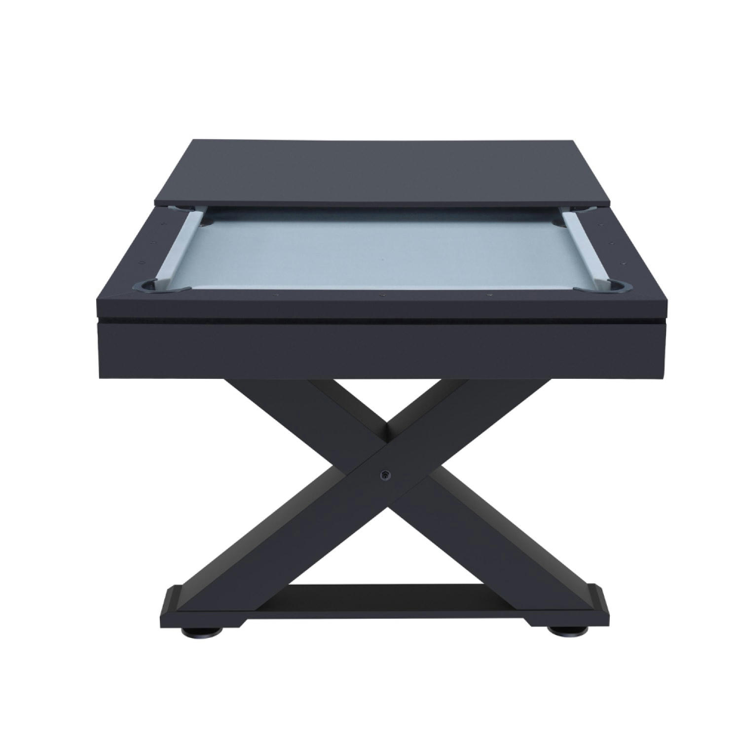 TEXAS - Table multi-jeux, ping-pong et billard en bois noir