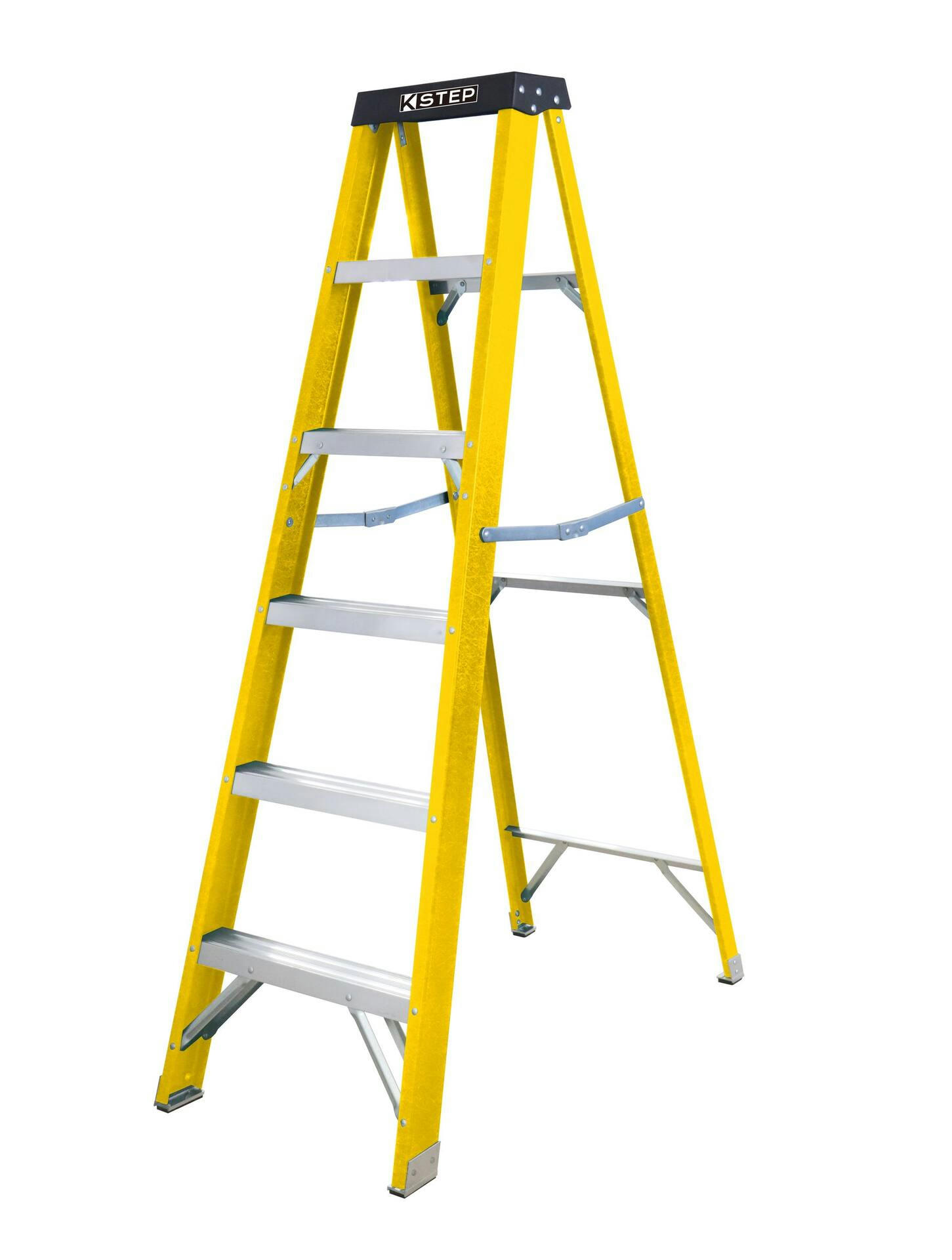 Jinmao Grade 1 Fiber Glass Step Ladder, 6-ft, 250-lb