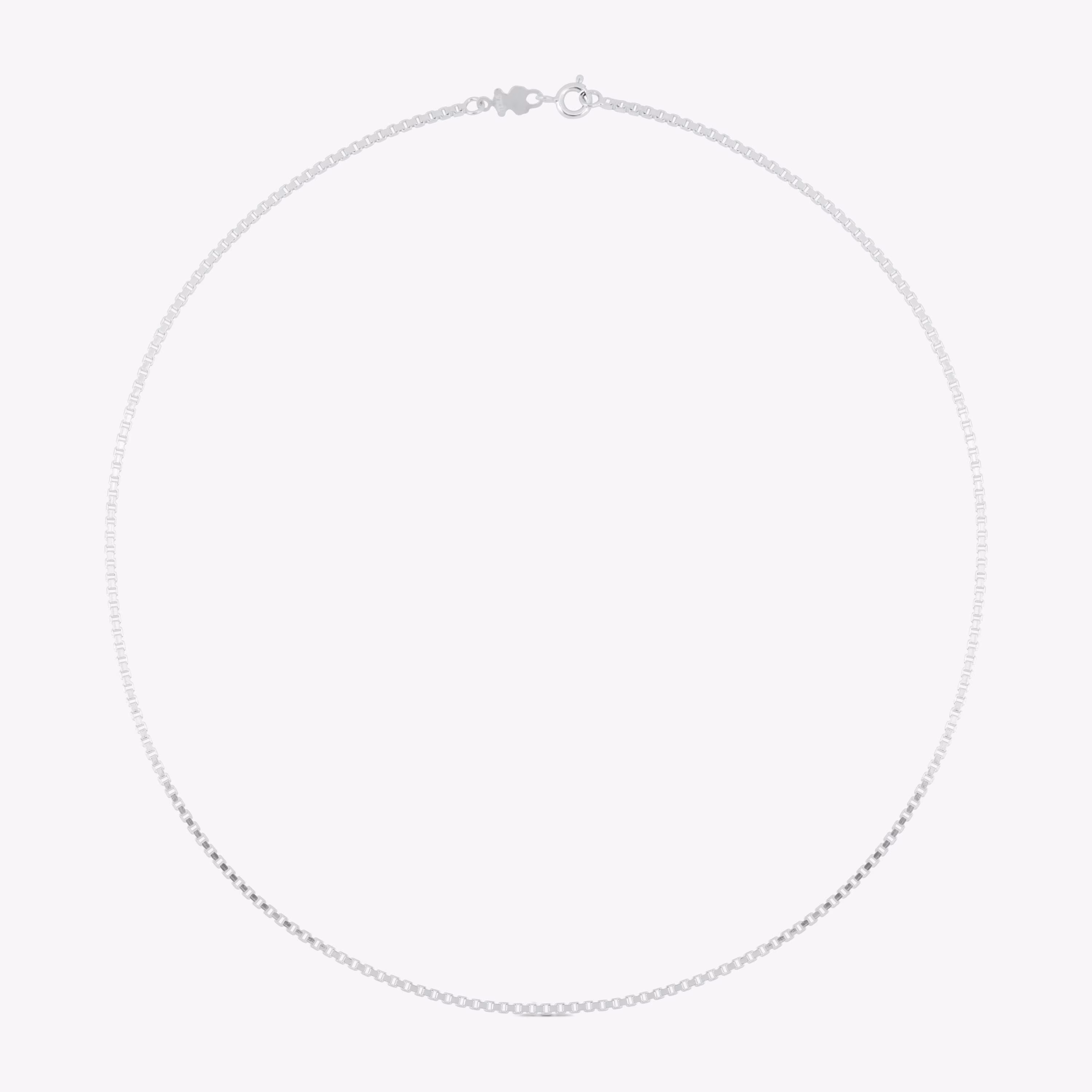 Gargantilla de plata con anillas cuadradas, 45 cm Chain