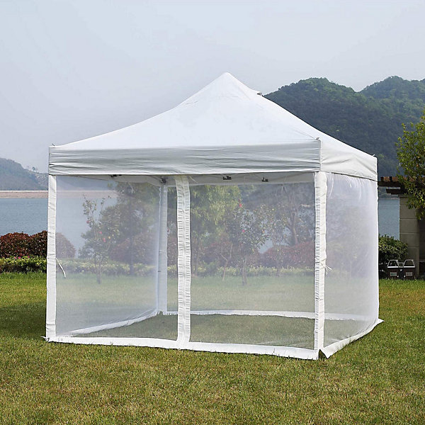 Moustiquaire pour Gazebo 3x3 Kapok 240x1200 cm Polyester Blanc Montage Requis