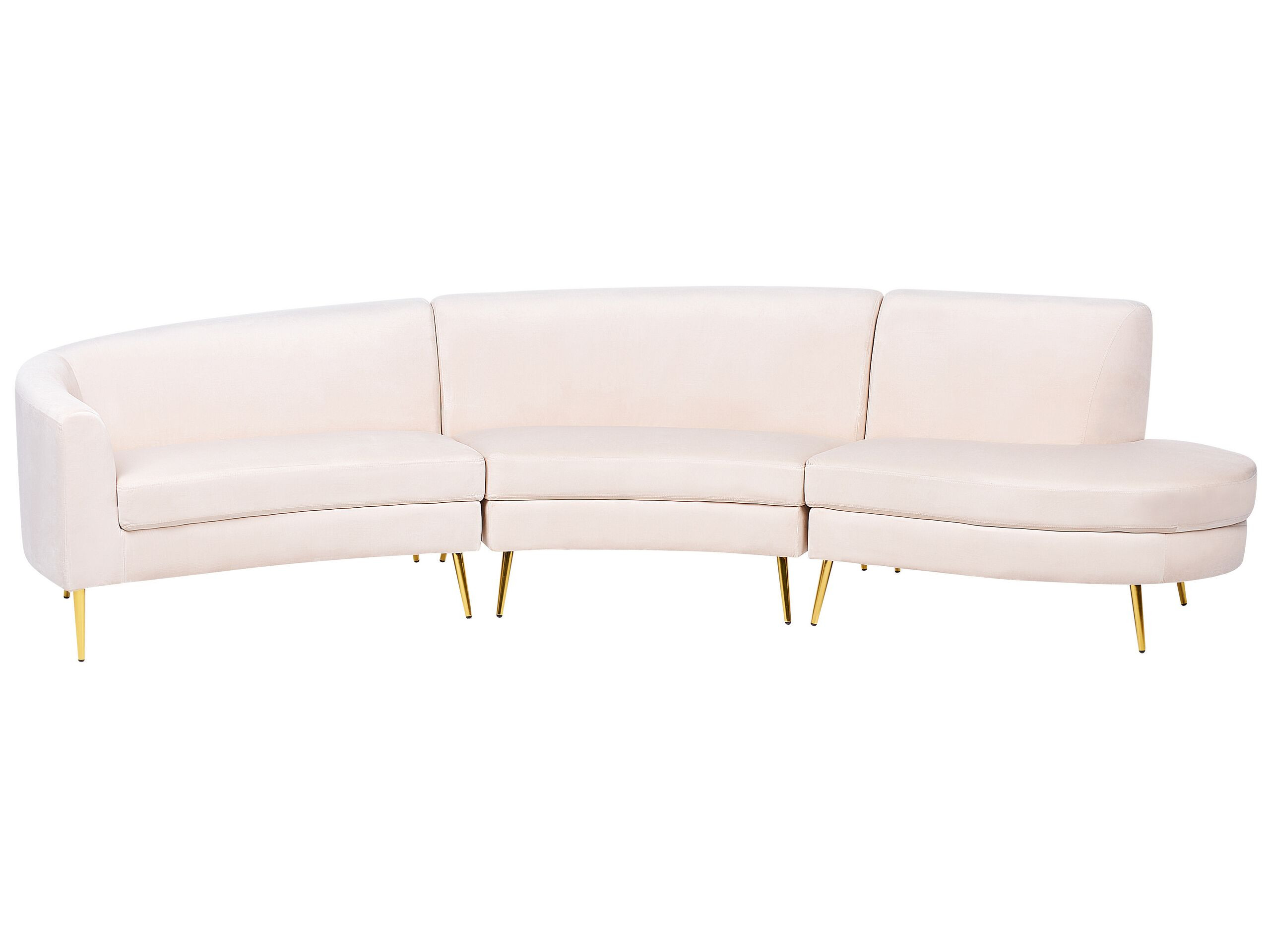 Sofa półokrągła MOSS Welur Jasnobeżowy dla 4 osób