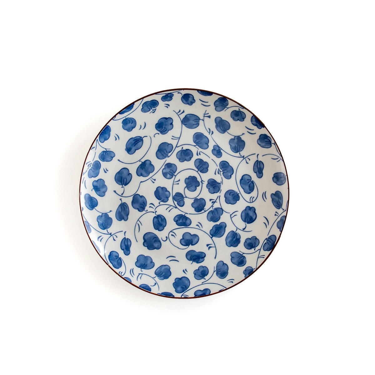 Lot de 4 assiettes plates motif fleurs, Rowl