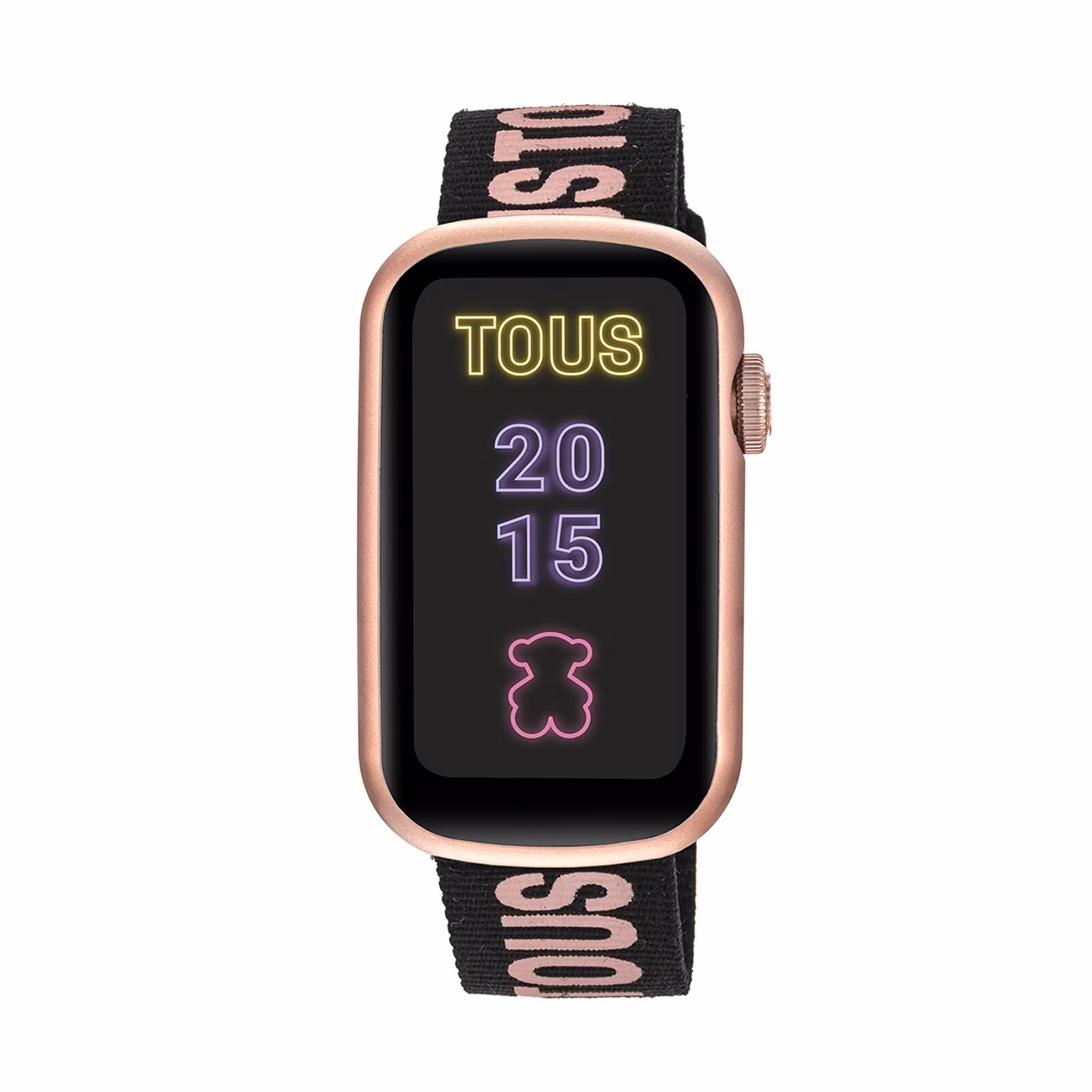 Reloj smartwatch con correa de nylon y correa de silicona rosa palo T-Band