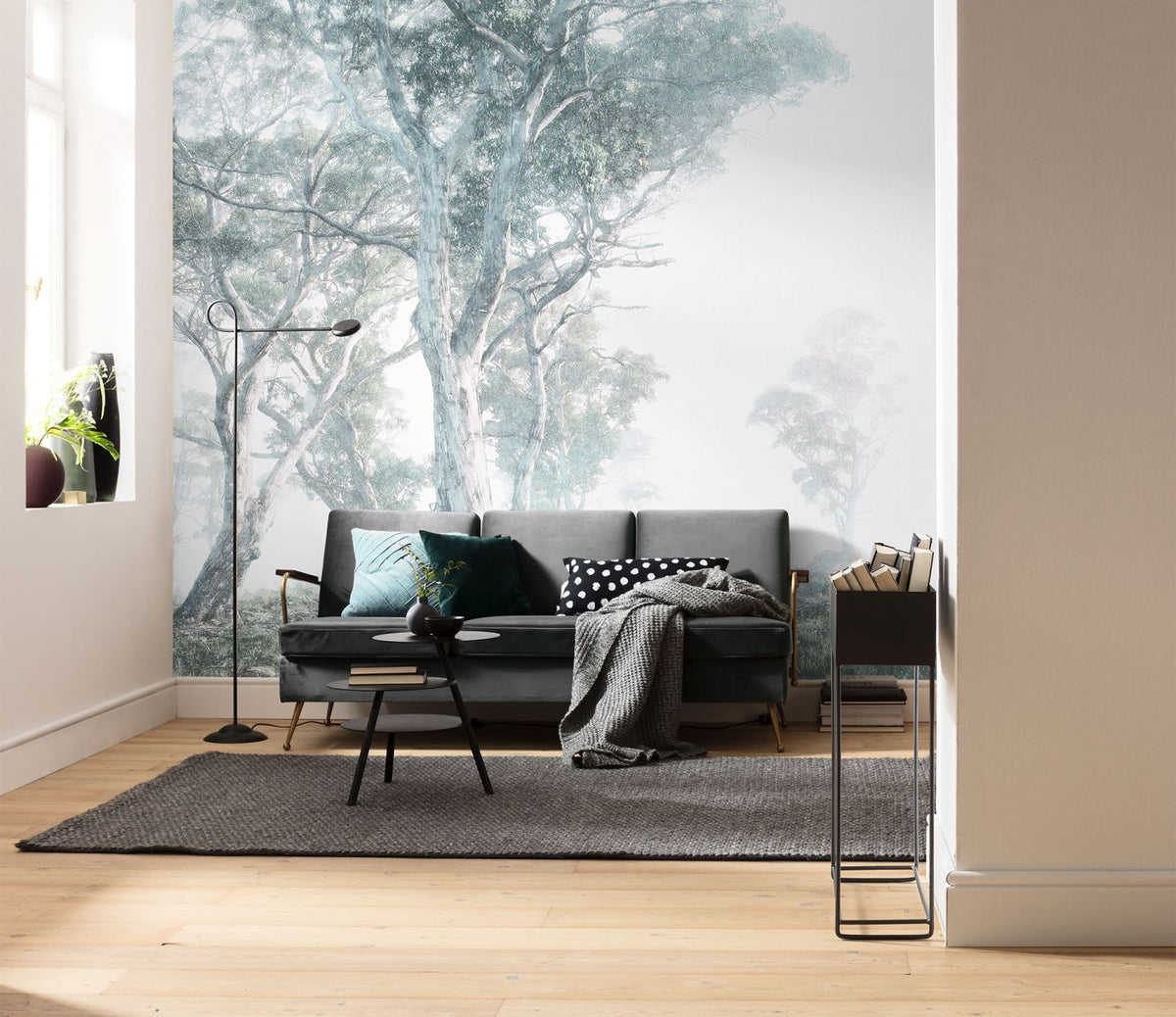 Sanders & Sanders fotobehang bomen groen grijs - 300 x 280 cm - 612410