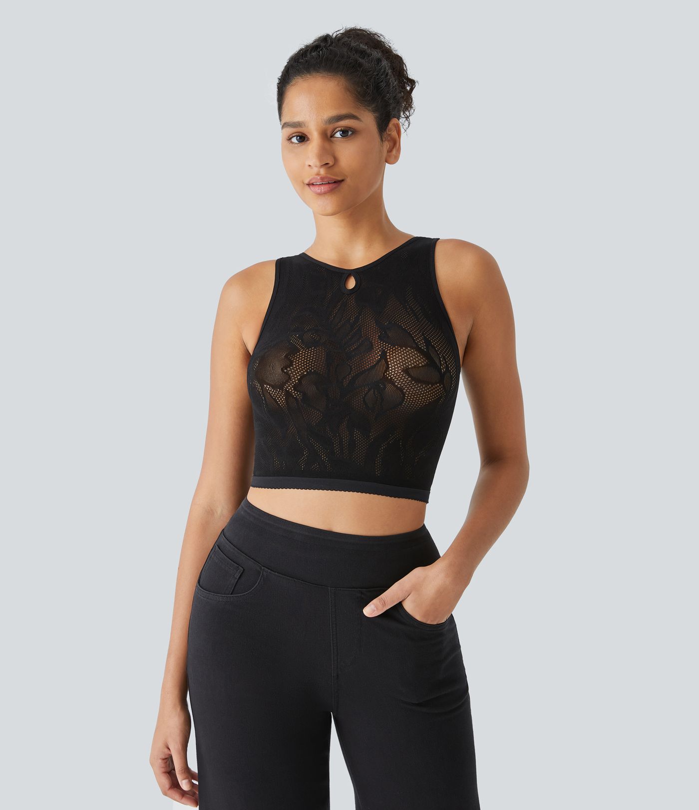 Débardeur court avec découpes sans couture OneForm Seamless Flow