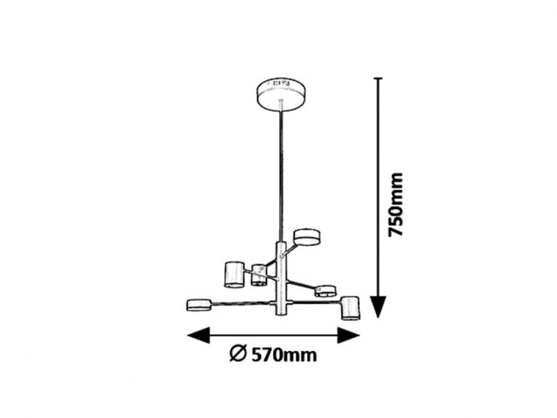 Lampa wisząca Solomon czarna LED 1x30W Neutralna biel 3200lm Rabalux