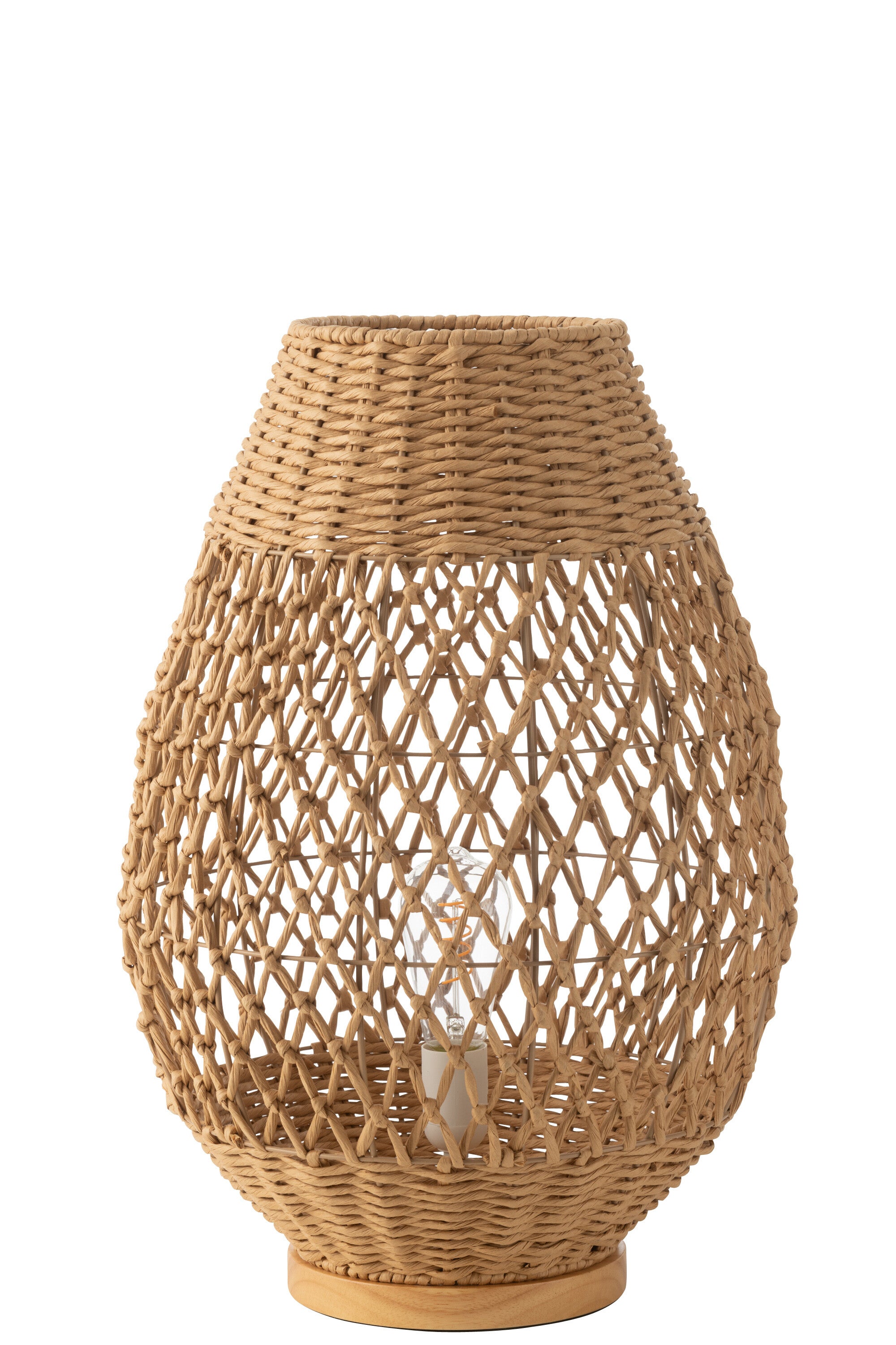 J-Line lamp Getwist - metaal - donkerbeige/naturel - large