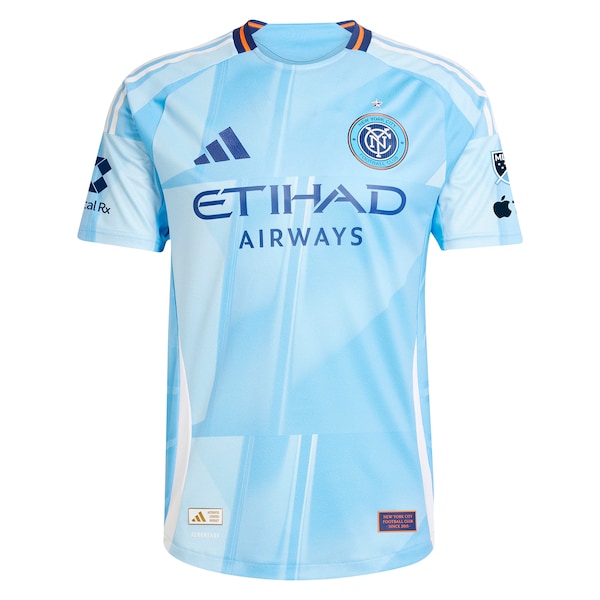 New York City FC adidas 2025 The Excelsior Kit Authentic Custom Jersey - Light Blue