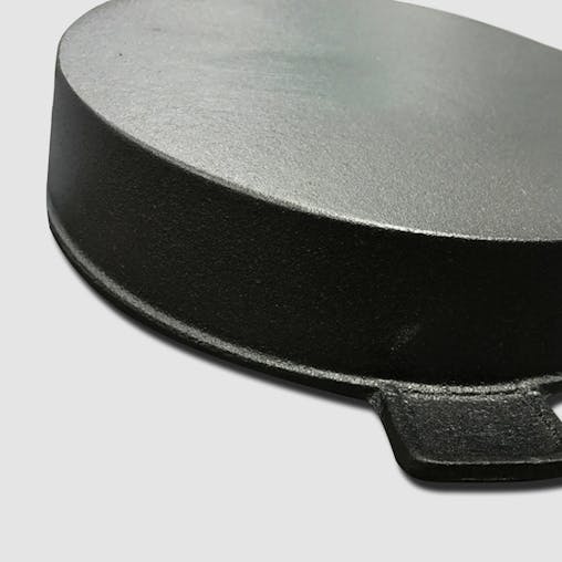 SOGA 26cm Round Ribbed Cast Iron Frying Pan Skillet Steak Sizzle Platter with Handle