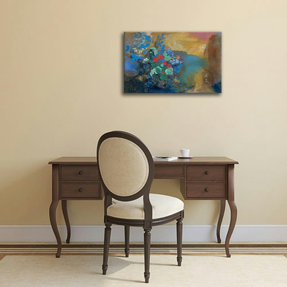 - Tableau Ophélia parmi les fleurs Odilon Redon 60x90cm