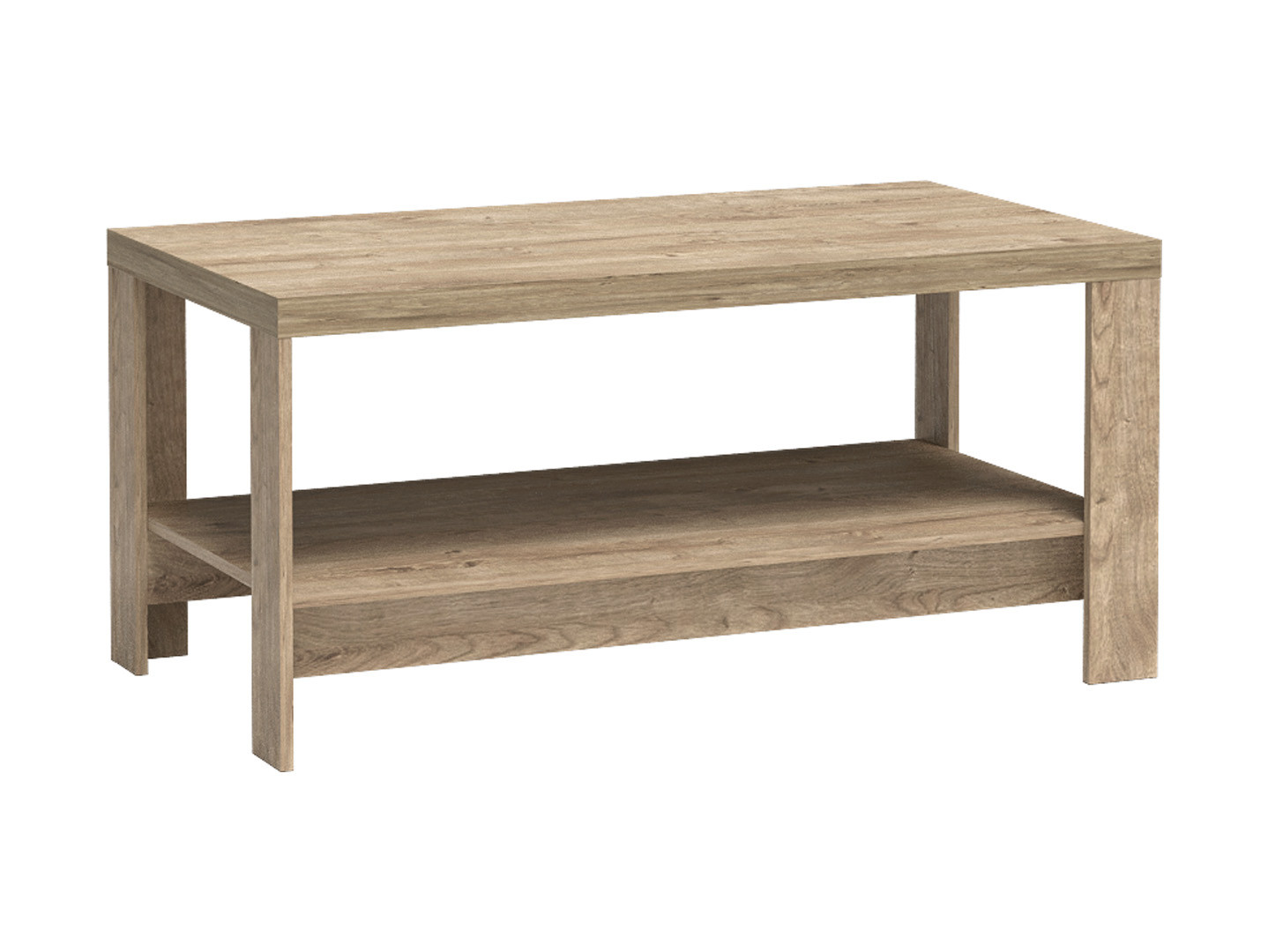 Ława NATURAL DĄB RIBBECK 120 x 65 Prostokątna z Półką Stylowa HIT
