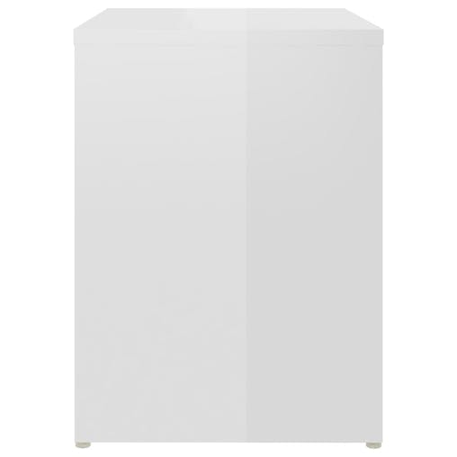 NNEVL Bed Cabinets 2 pcs High Gloss White 40x30x40 cm Chipboard