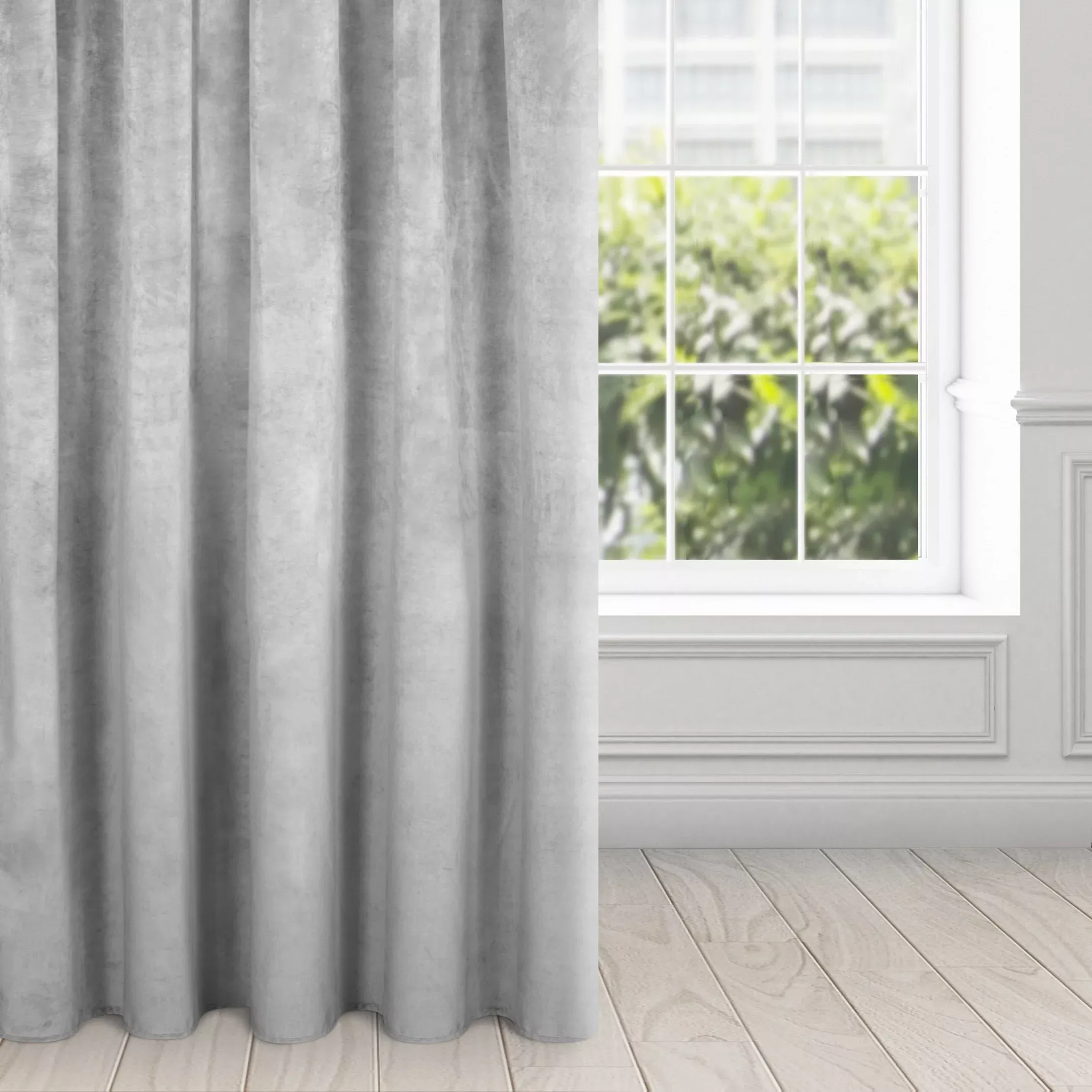 Zasłona stalowa z aksamitnego welwetu, aksamit 290 g/m2 140x270 cm taśma - RIA - Diva Line