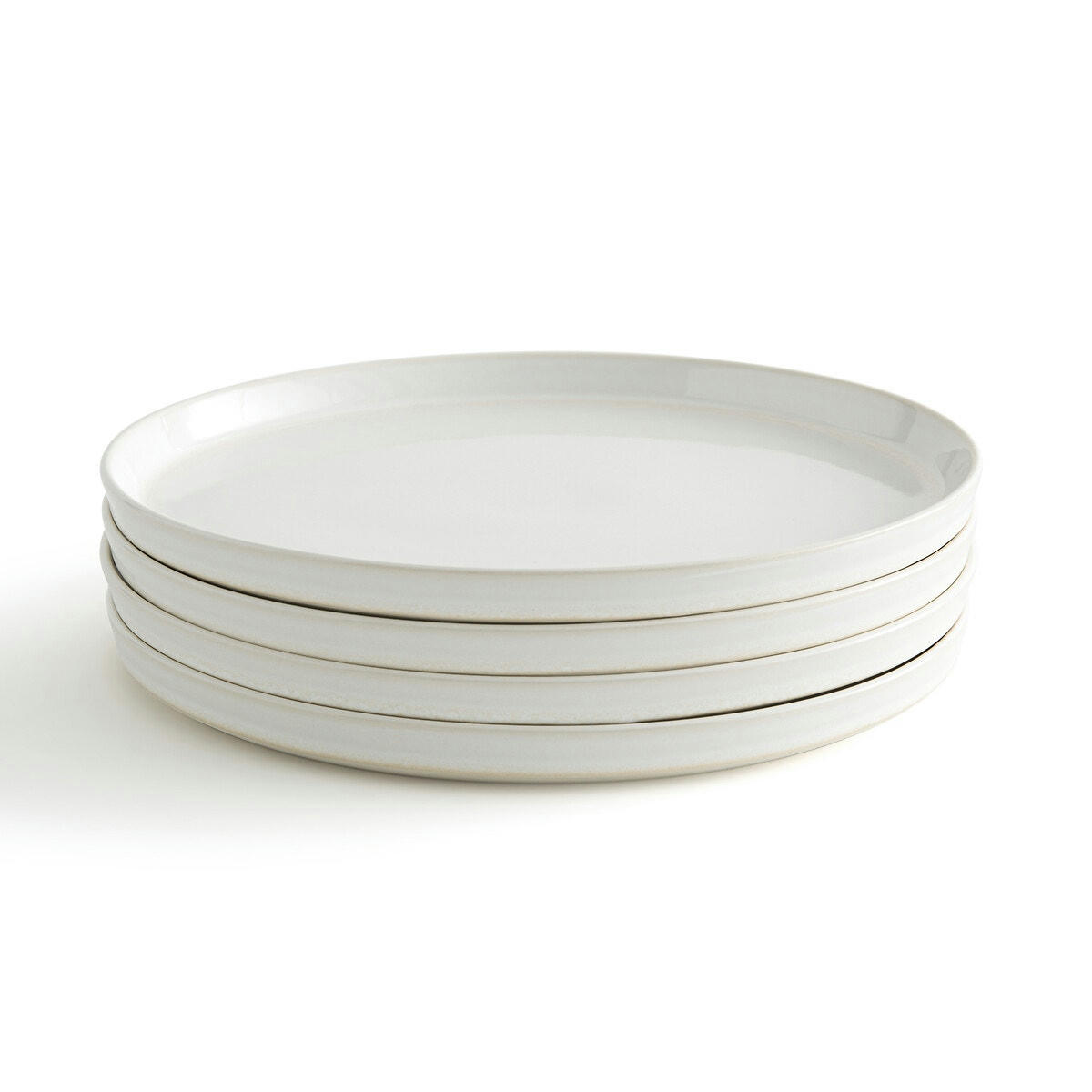 Lot 4 assiettes plates grès émail réactif, Sacha
