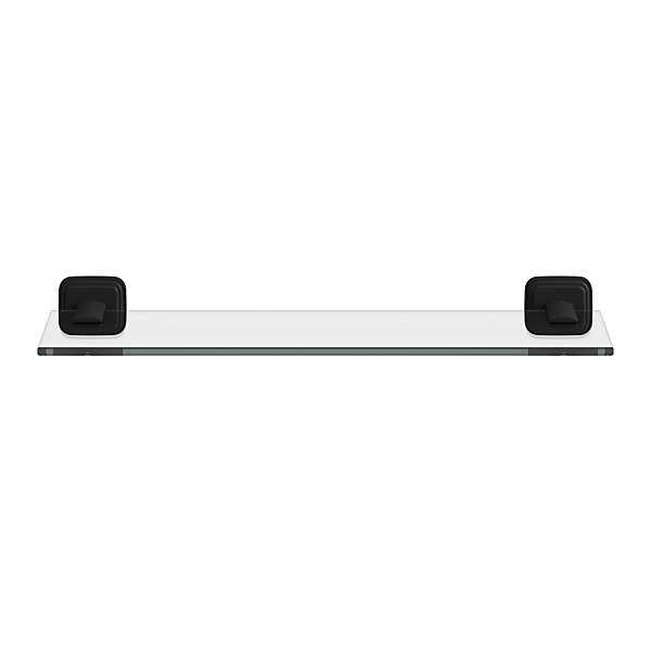 étagère de salle de bain en verre et acier inoxydable noir H.40 cm Teesta GoodHome