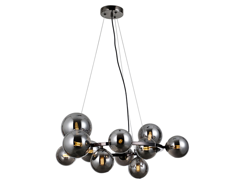 Lampa wisząca Canello 11-punktowa stalowa czarna