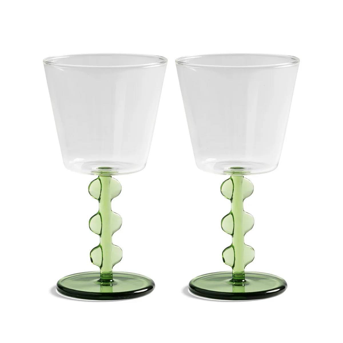 &klevering - Petal Weinglas, 0,2 L, grün (2er-Set)
