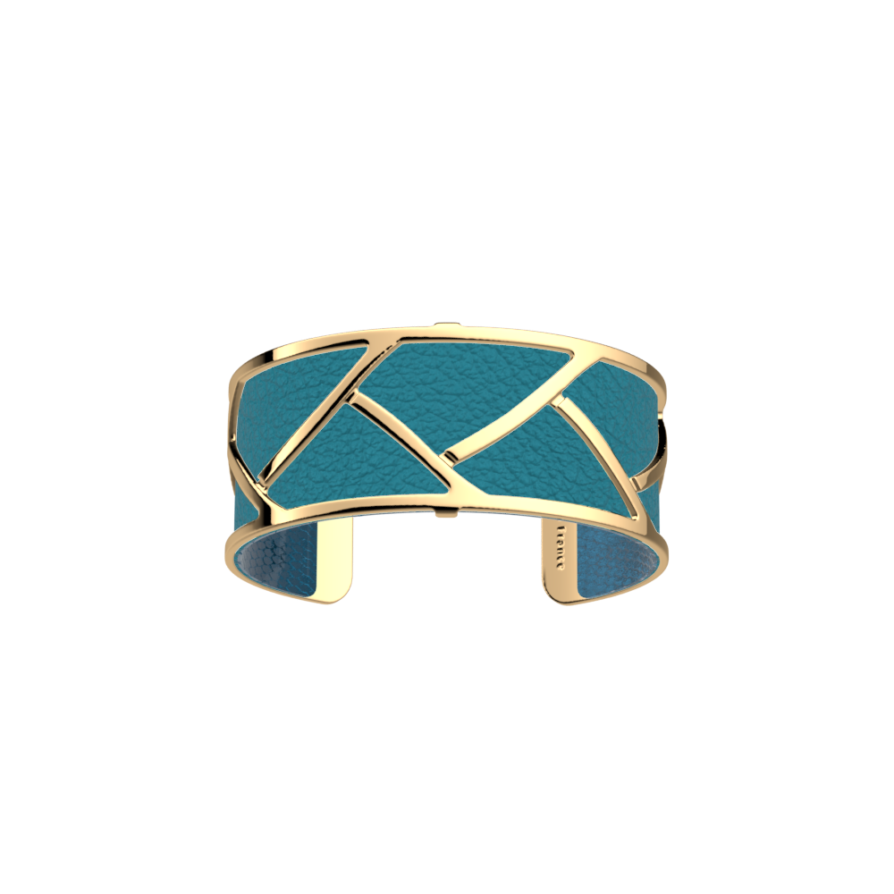 Manchette Tresse, cuir réversible écailles Bleutées / Bleu Georgettes