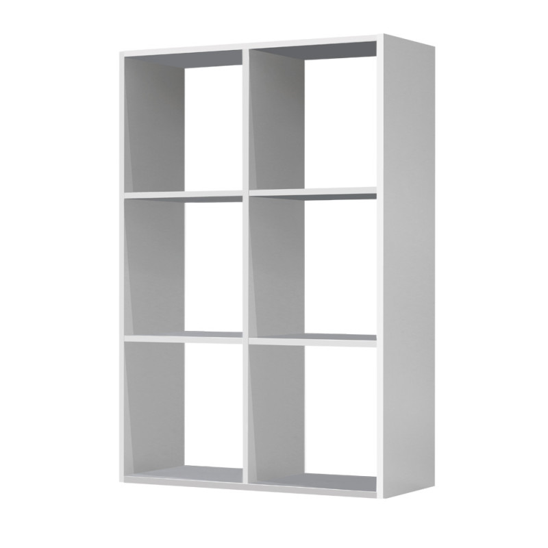 Bibliothèque à 6 cubes en bois blanc 76,8 x 32 x 114,4 cm RB ACCESS