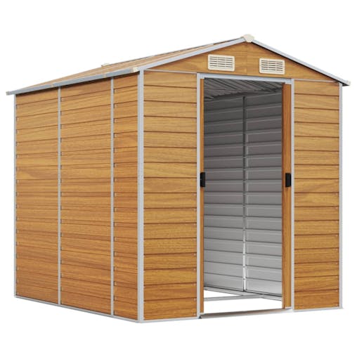 NNEVL Garden Shed Light Brown 191x215x198 cm Galvanised Steel