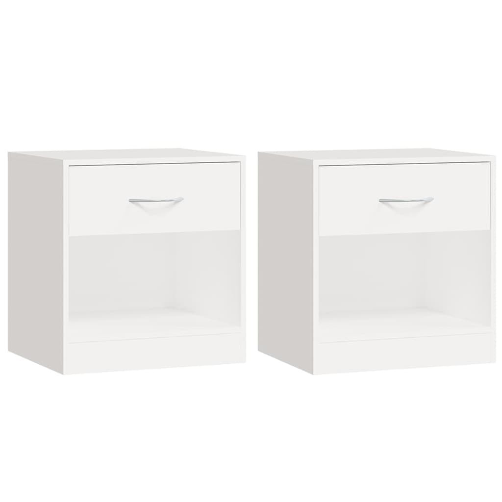 Szafka Nocna Stolik Komoda Biała z Szufladą Do Sypialni 36,5x30,5x38 cm