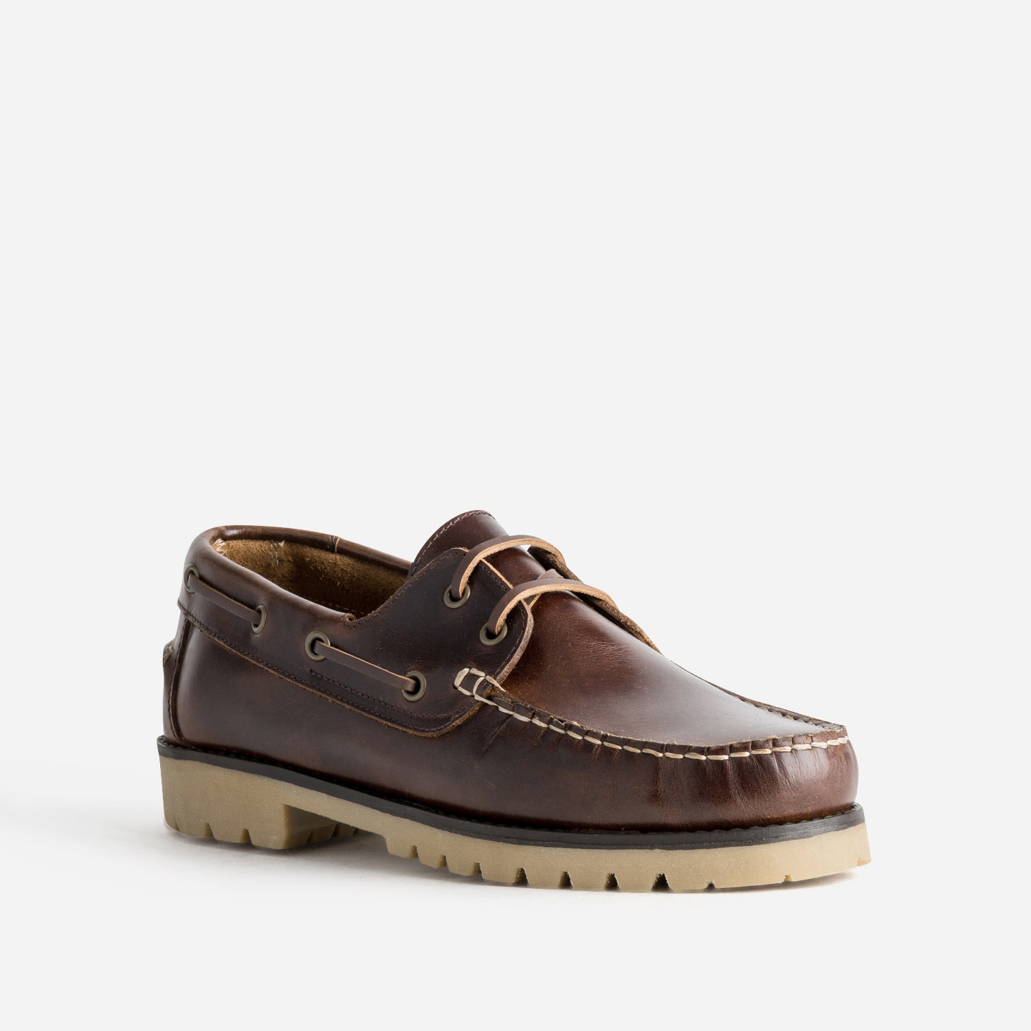 Chaussure bateau marron cuir