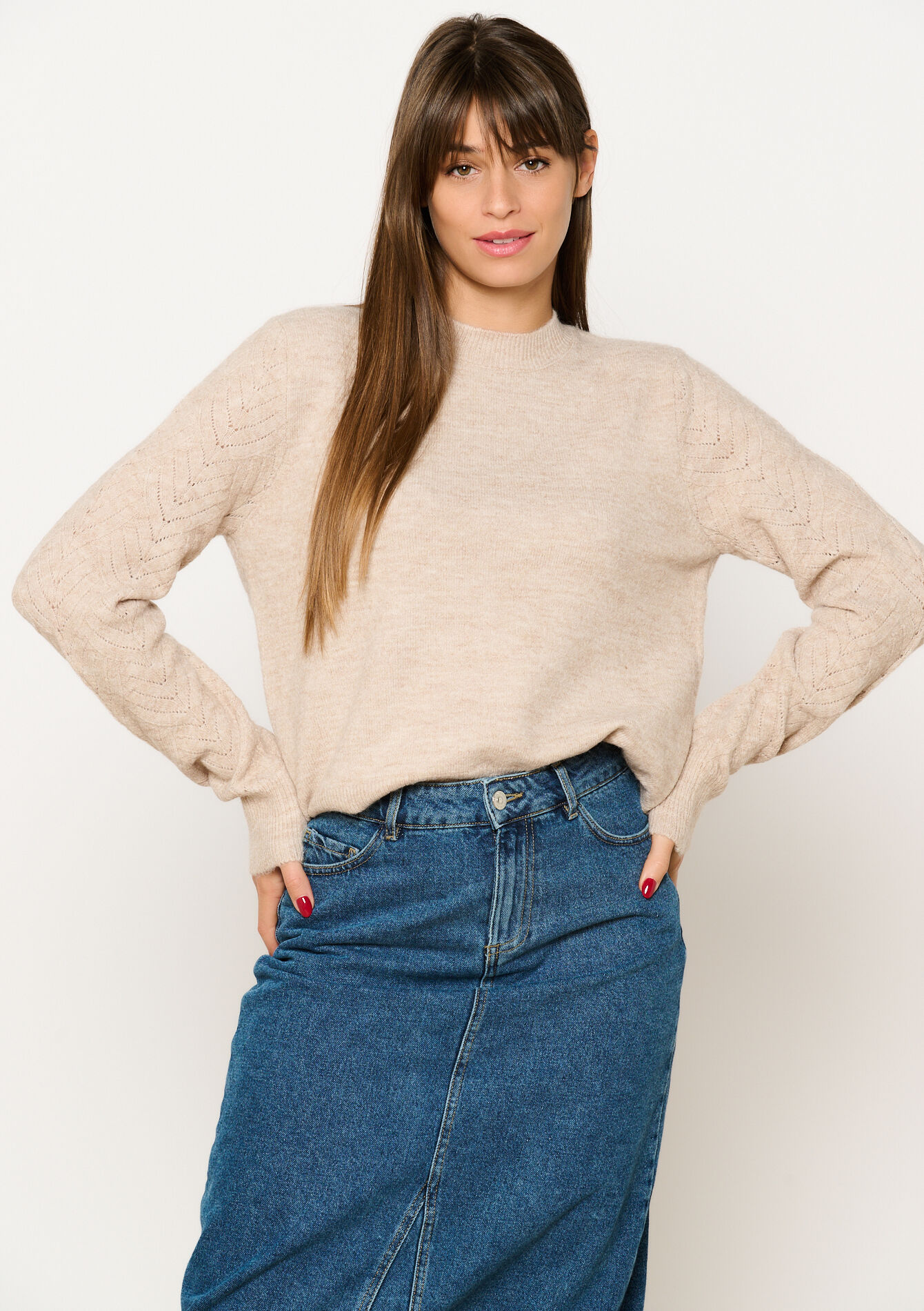 Basic trui met crewneck