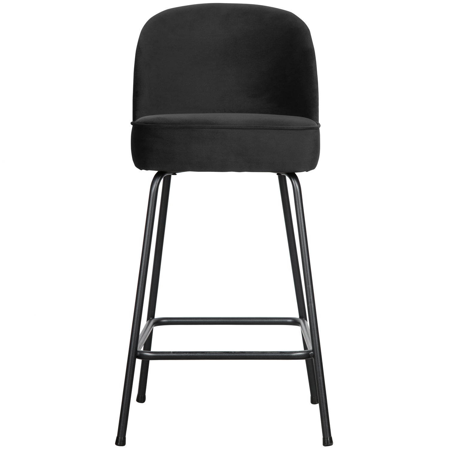 WOOOD barstoel Vogue - Velvet - Zwart - 89x50x55