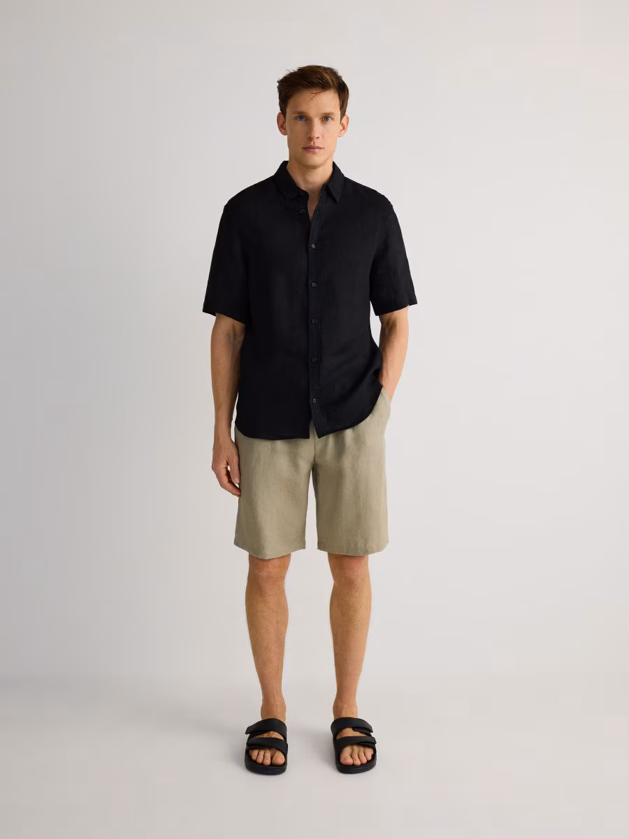 Linen Jogger Shorts