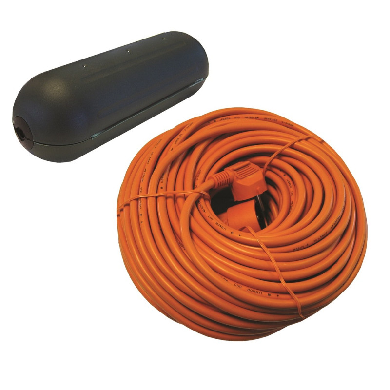 Allonge avec boitier étanche orange 3G1,5 20 m CHACON