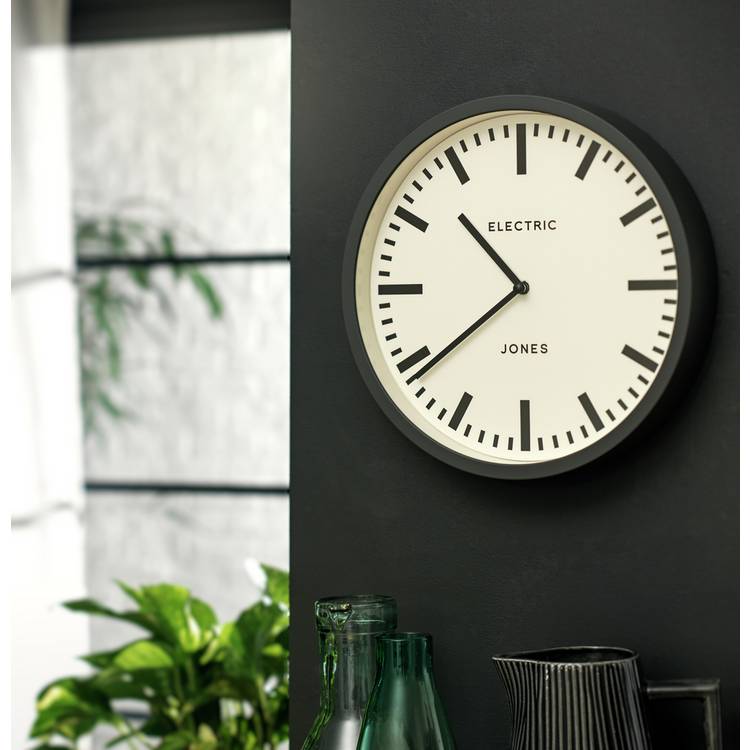 Jones Electric Wall Clock - Grey