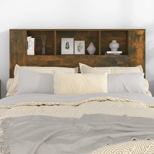 NNEVL Headboard Cabinet Smoked Oak 140x18.5x104.5 cm