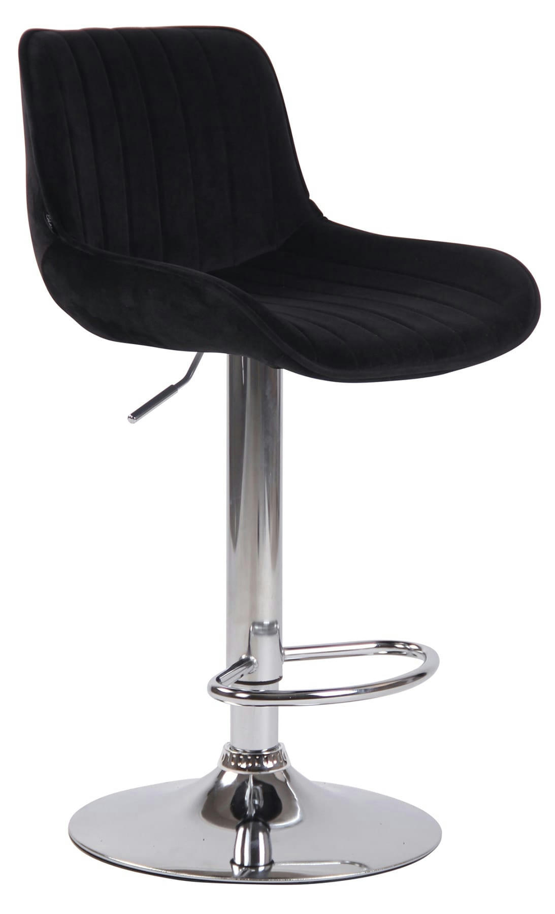 LENTINI - Lot de 2 tabourets de bar réglables en velours Noir