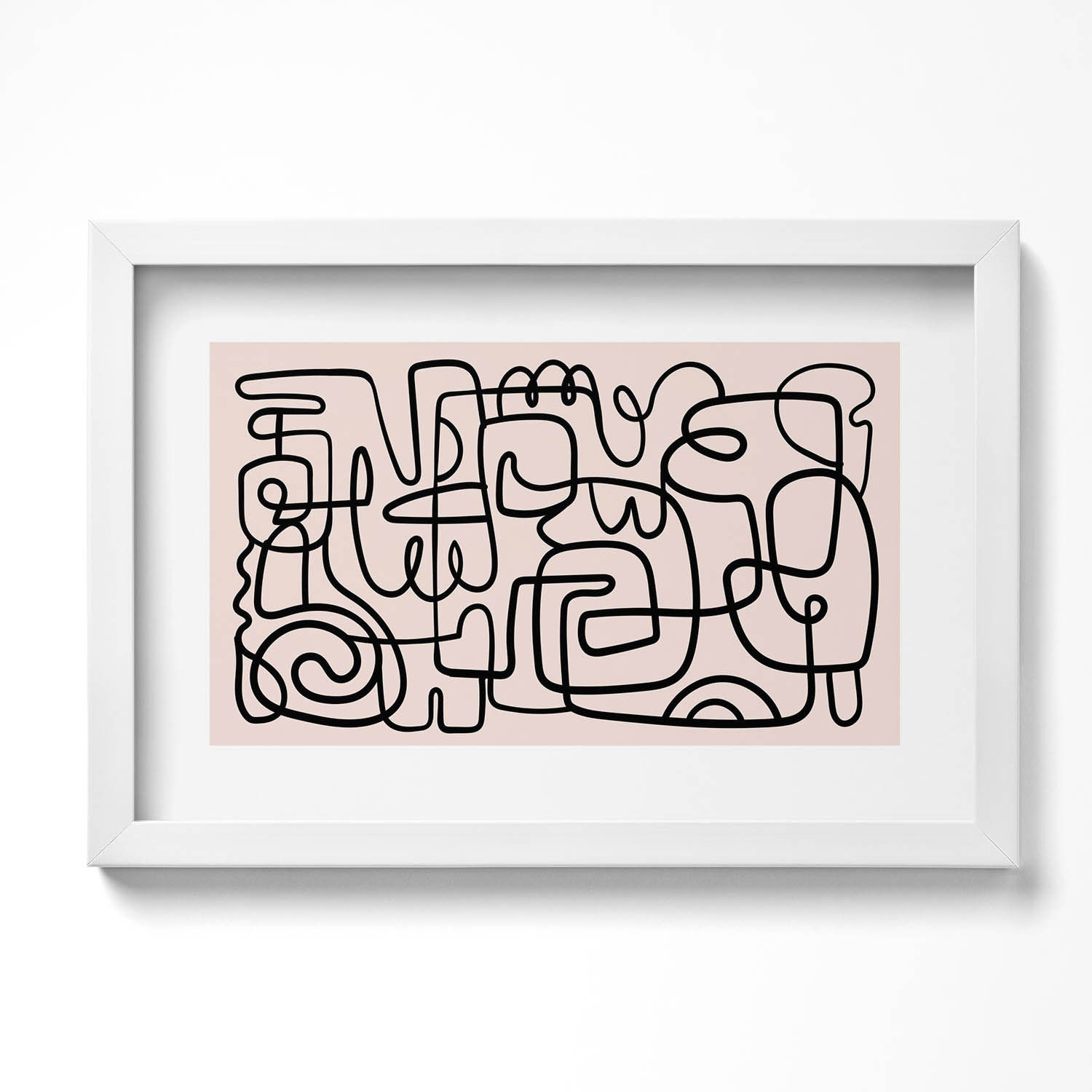 Obraz w białej ramie, Sztuka abstrakcyjne kształty 30x20 cm