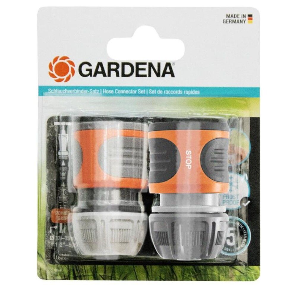 SLANGEKOBLINGSSETT GARDENA 1/2"-5/8" AUTO-STOPP