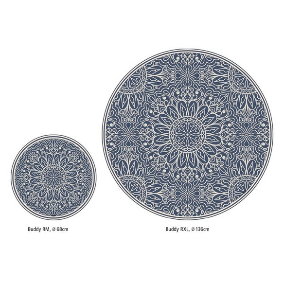 Vinyl Teppich »Dilan«, BxL:136 cm x 136 cm, blau|beige