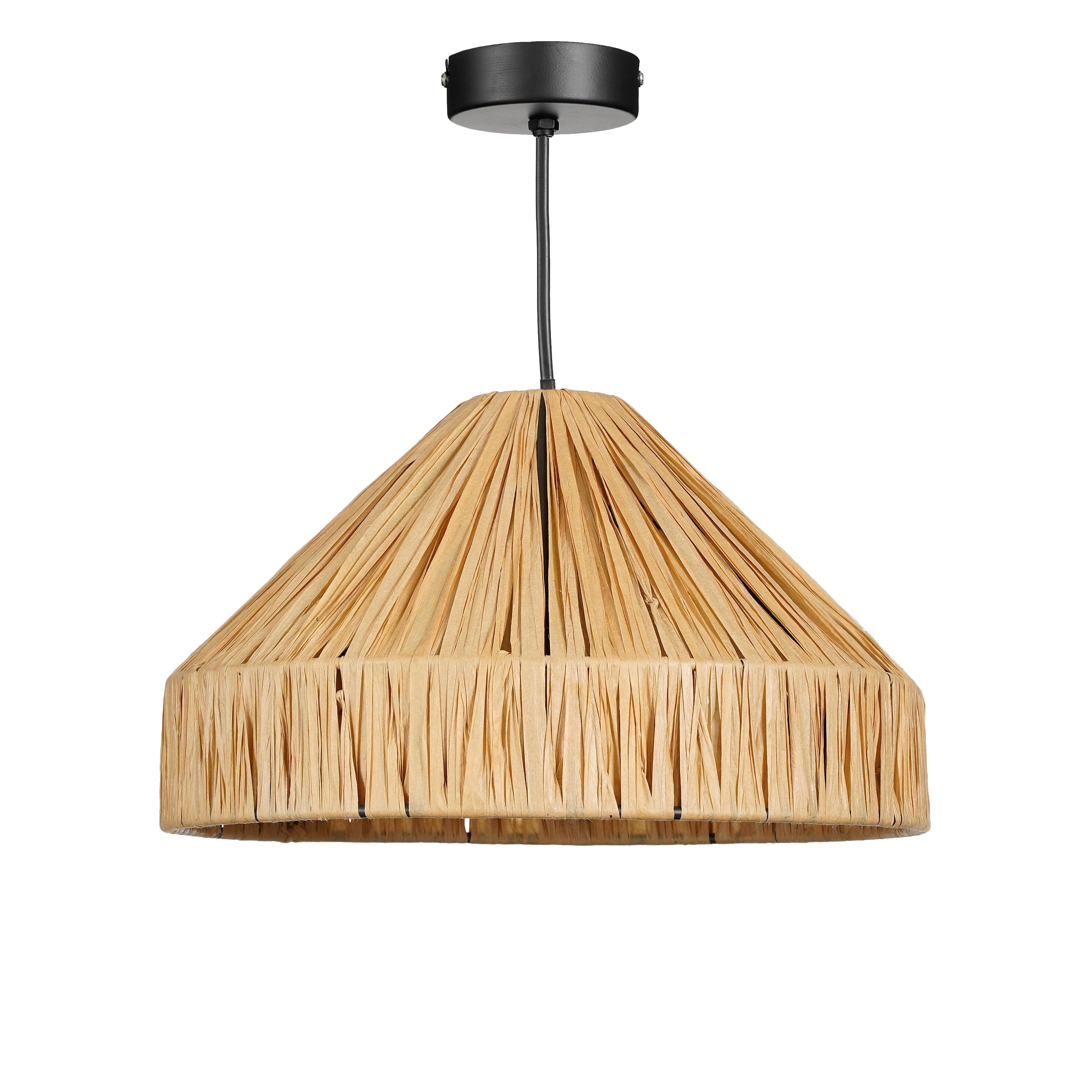 Mica Decorations Elisa Hanglamp - H18 x Ø30 cm - Raffia - Lichtbruin