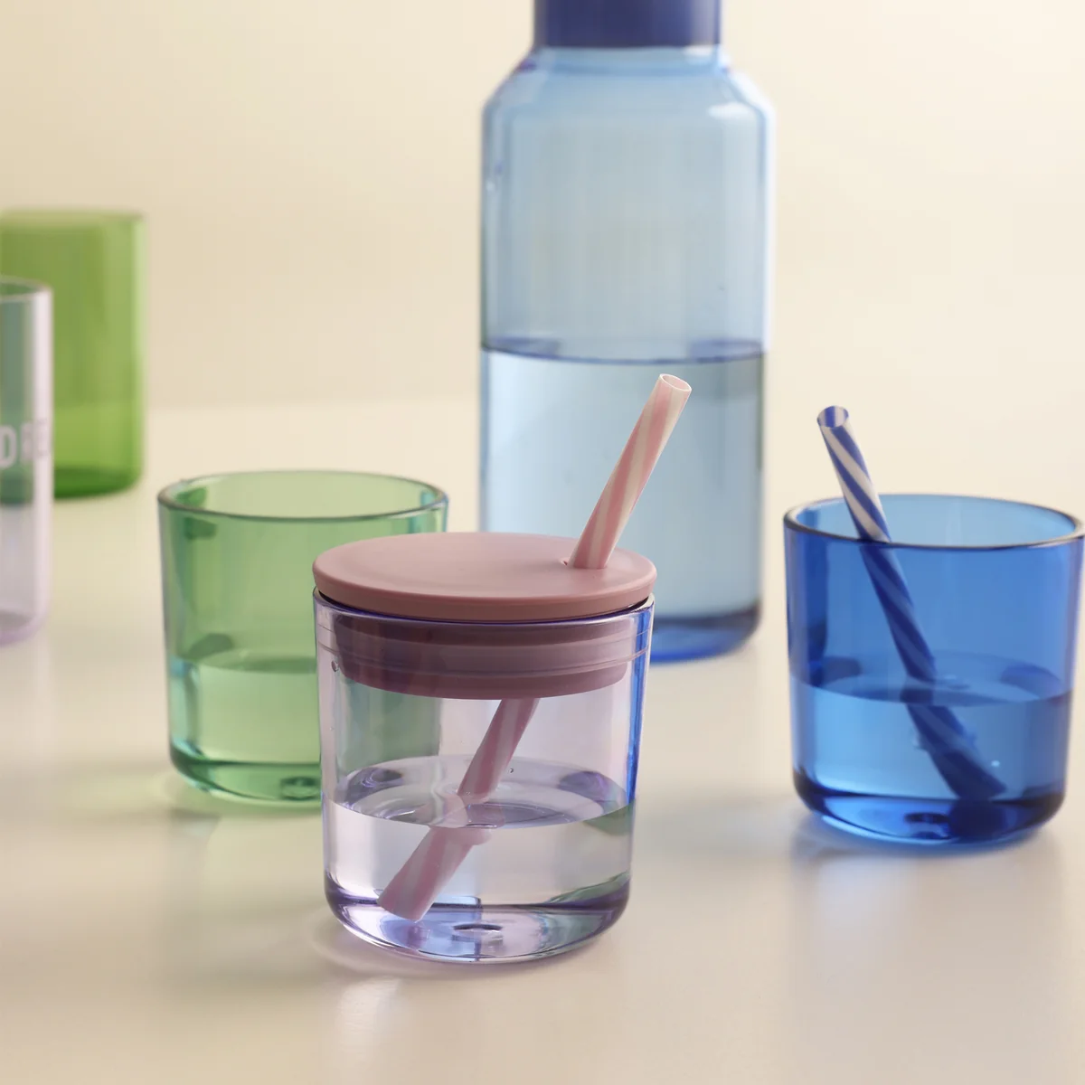 Design Letters - Kids Eco Trinkglas, blau (2er-Set)