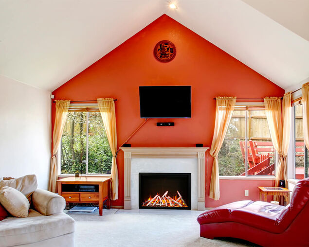 Amantii Smart 44&rdquo; Fireplace &ndash; includes a steel trim, glass inlay, 20 piece log set with remote and cord