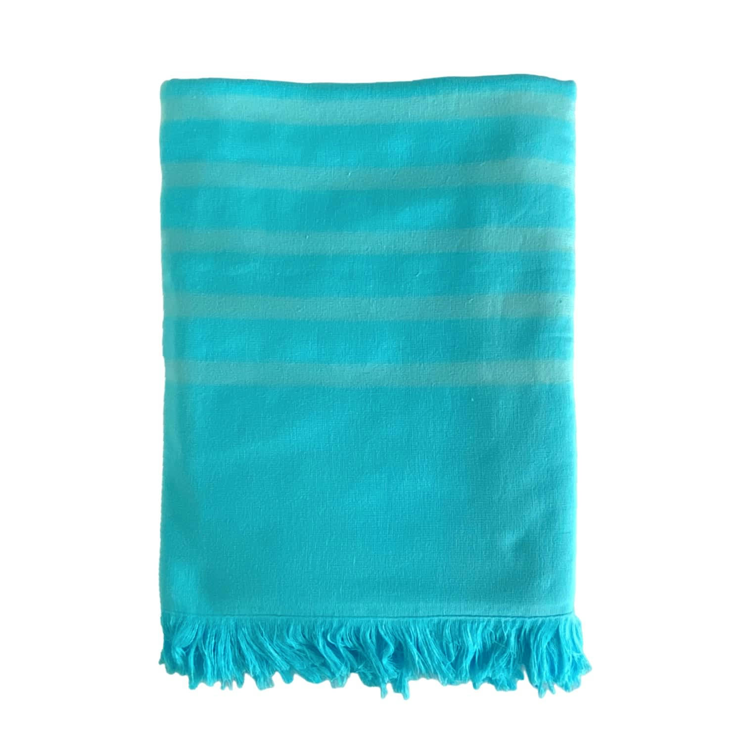 DOUBLÉE ÉPONGE - Fouta doublée éponge turquoise 