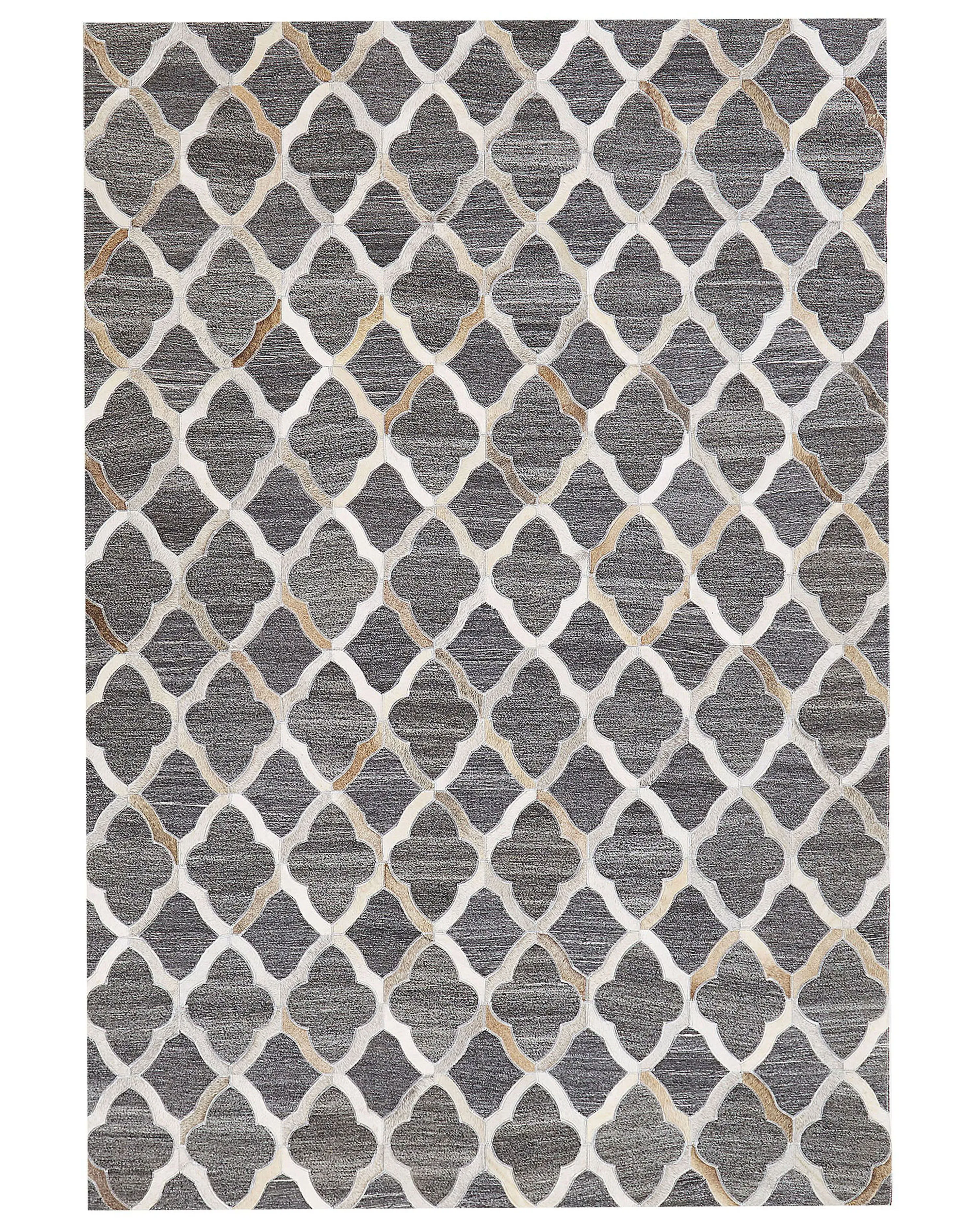Rug ROLUNAY Dark Grey 140 x 200 cm Leather