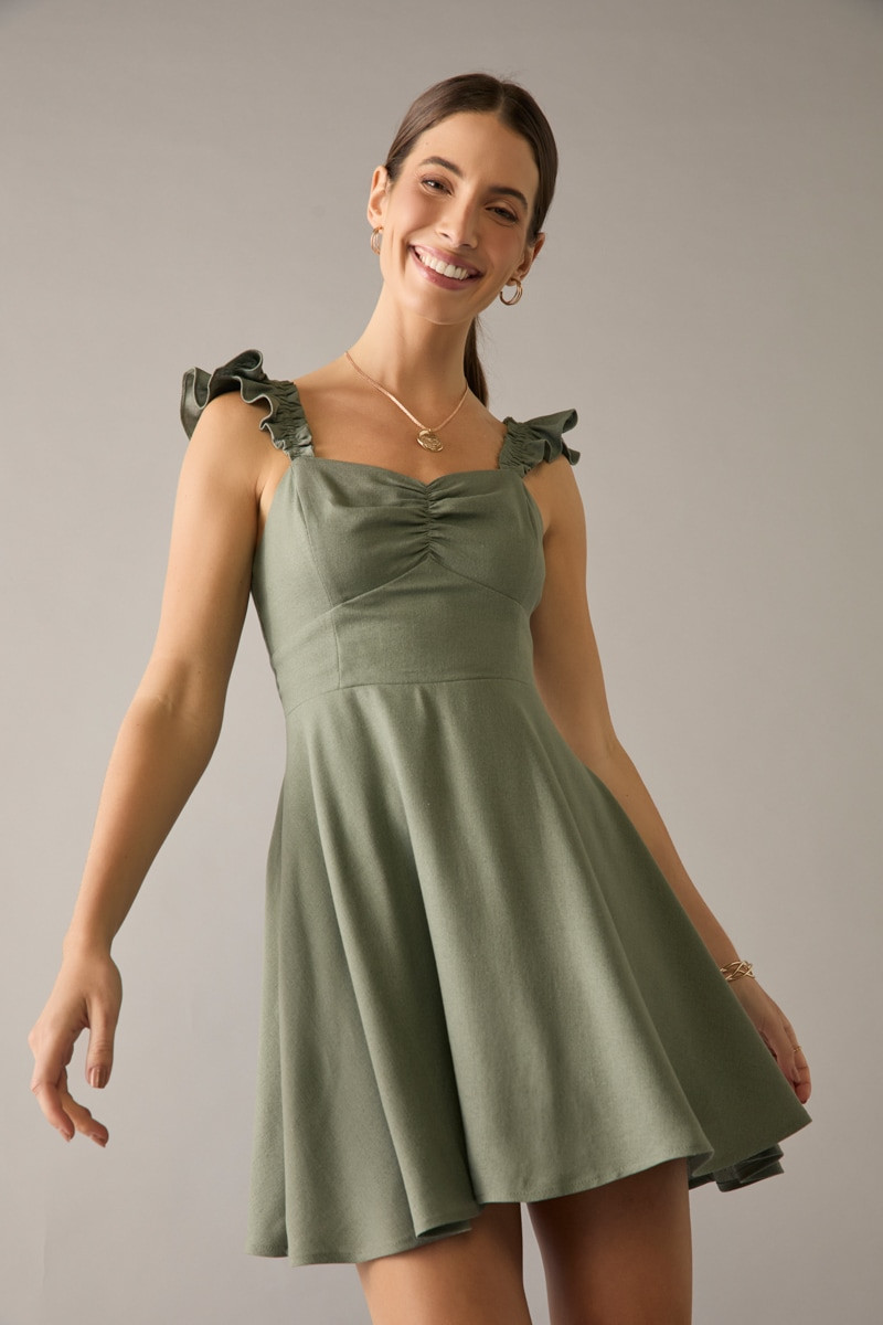 Selina Ruffle Strap Mini Dress