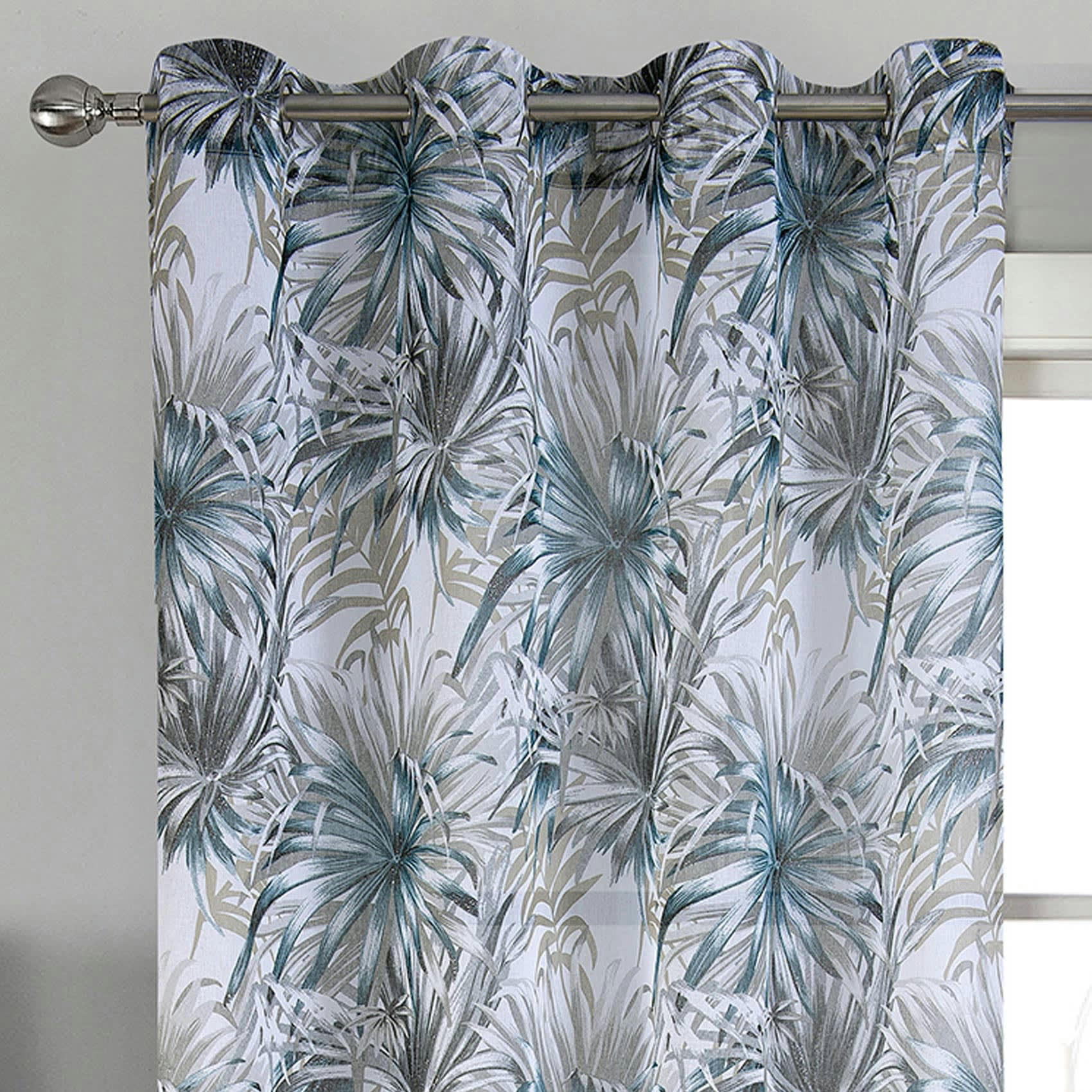 - Paire de voilage au style tropical polyester ecru 140x260 cm