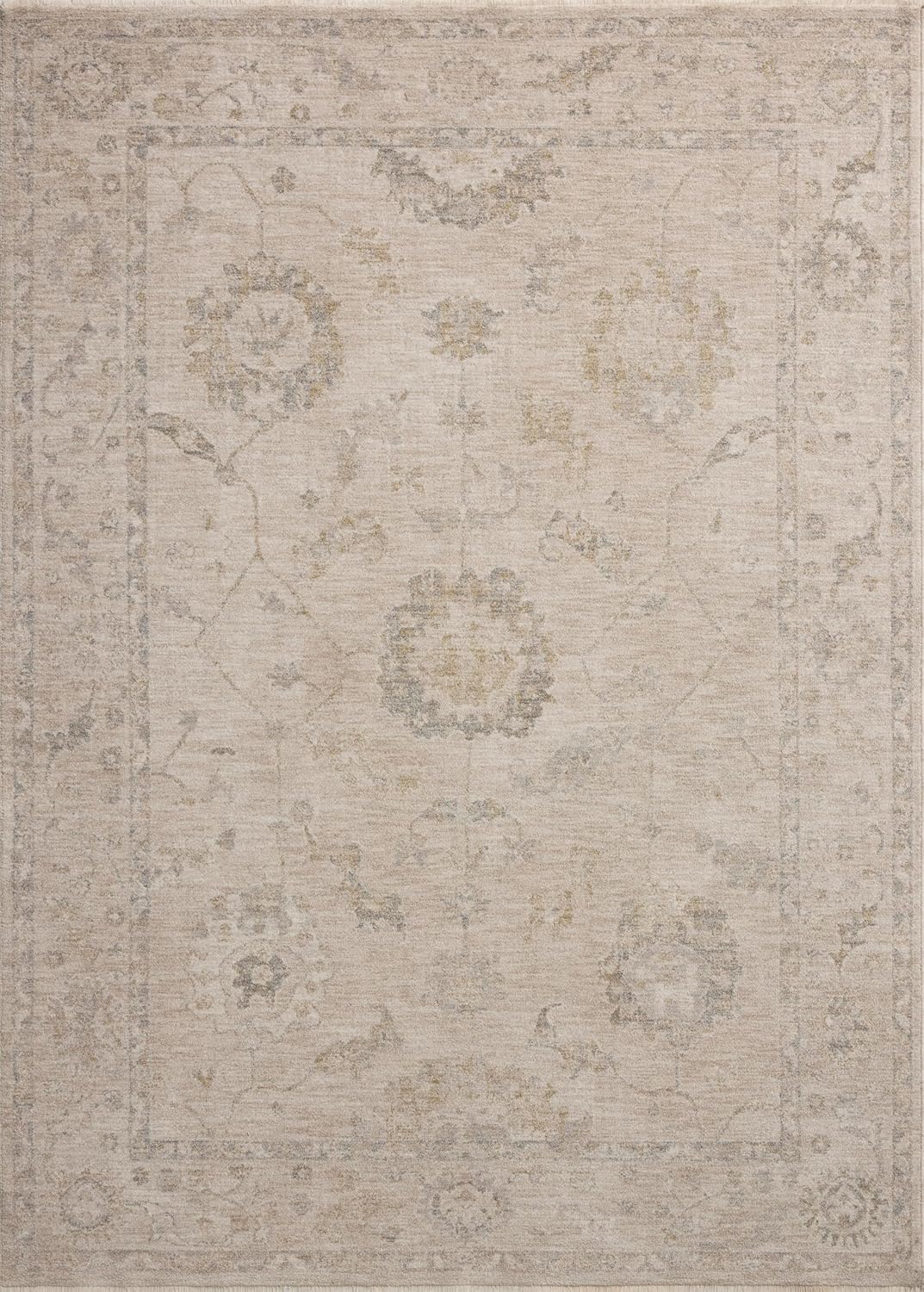 Loloi Chris Loves Julia Louisa Collection LOI-02 Oatmeal/Slate 7'-10 x 10', .38 Pile Height, Area Rug