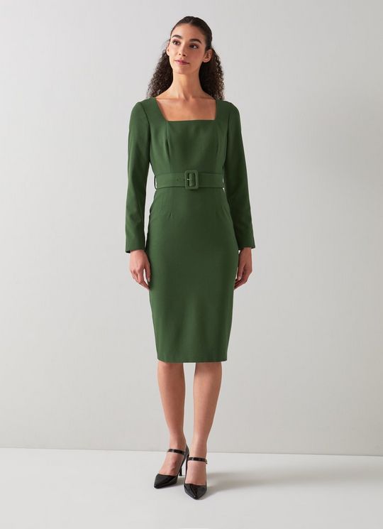 Carrington Green Recycled Polyester Blend Square Neck Dress