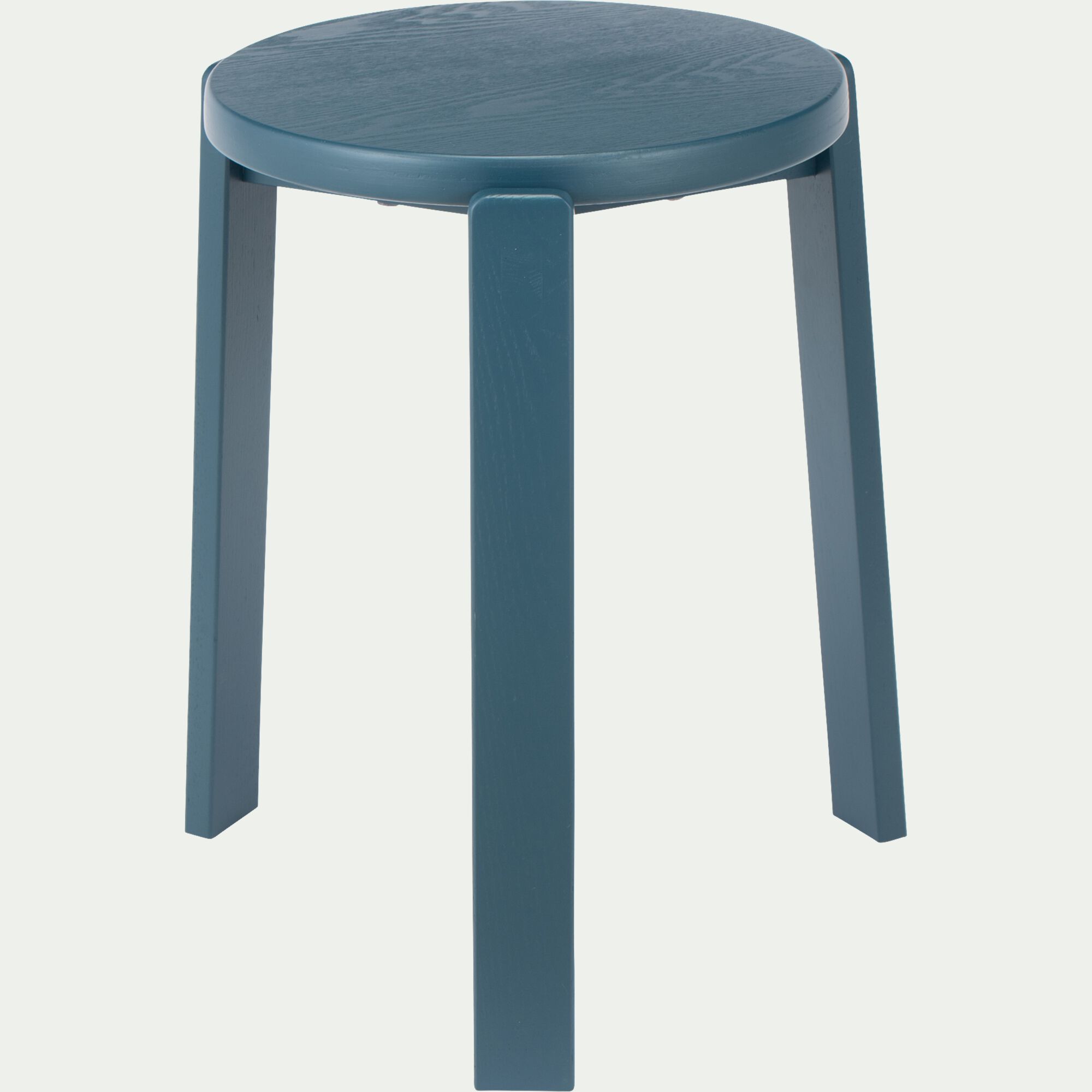 LUNEL - Tabouret bas en bois de frêne H45cm - bleu figuerolles