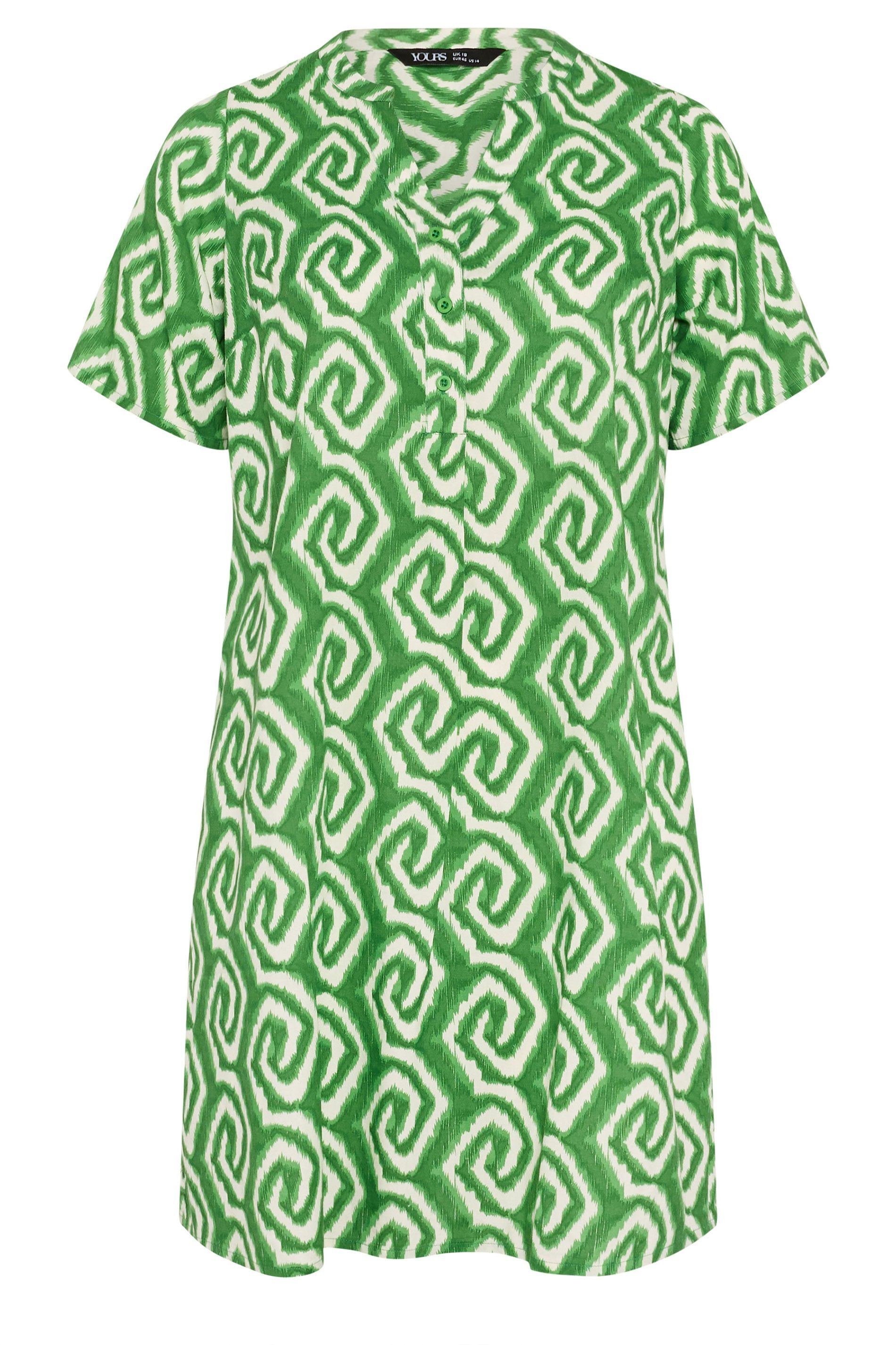 Yours Ikat Geometric Pleat Front Dress