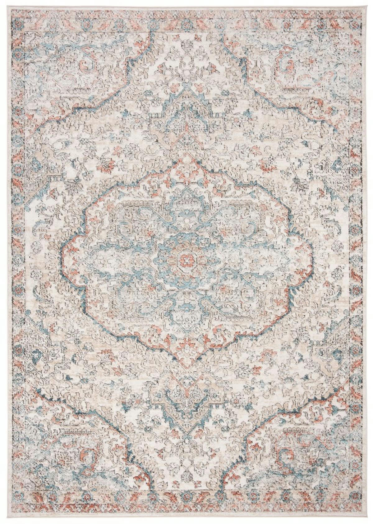 OREGON - Tapis de salon interieur en gris & bleu, 155 x 229 cm